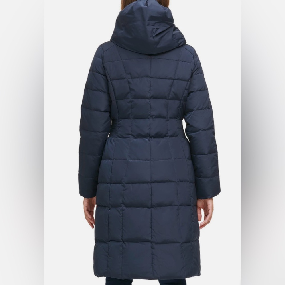 Women's Long Quilted Coat - Olive. Cole Haan size SP - Picture 2 of 15